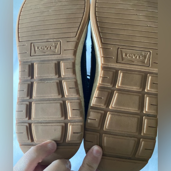 🥳🥳HP🥳🥳 Men’s Levi's  Stanton Burnished BT Hi Top Sneaker Black/Tan Size 8.5 - Picture 8 of 9